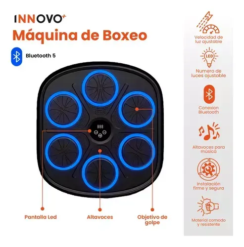 Máquina De Boxeo Musical Tablero Fit Con Guantes Profesional Innovo