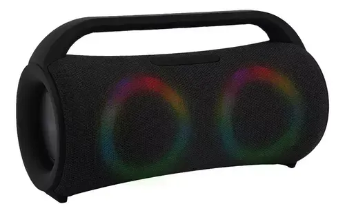 Parlante Portable Recargable Resiste Salpicaduras Tws Bluetooth Mp3 Luces Rgb Negro Bass