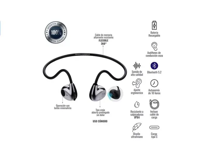 Audífonos Deportivo Conducción Ósea Premium Bluetooth W80