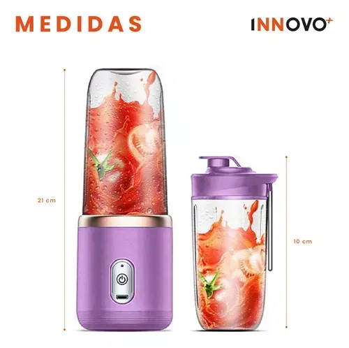 Mini Licuadora Para Batidos Rápidos De Bolso Recargable 400 Ml Innovo Home