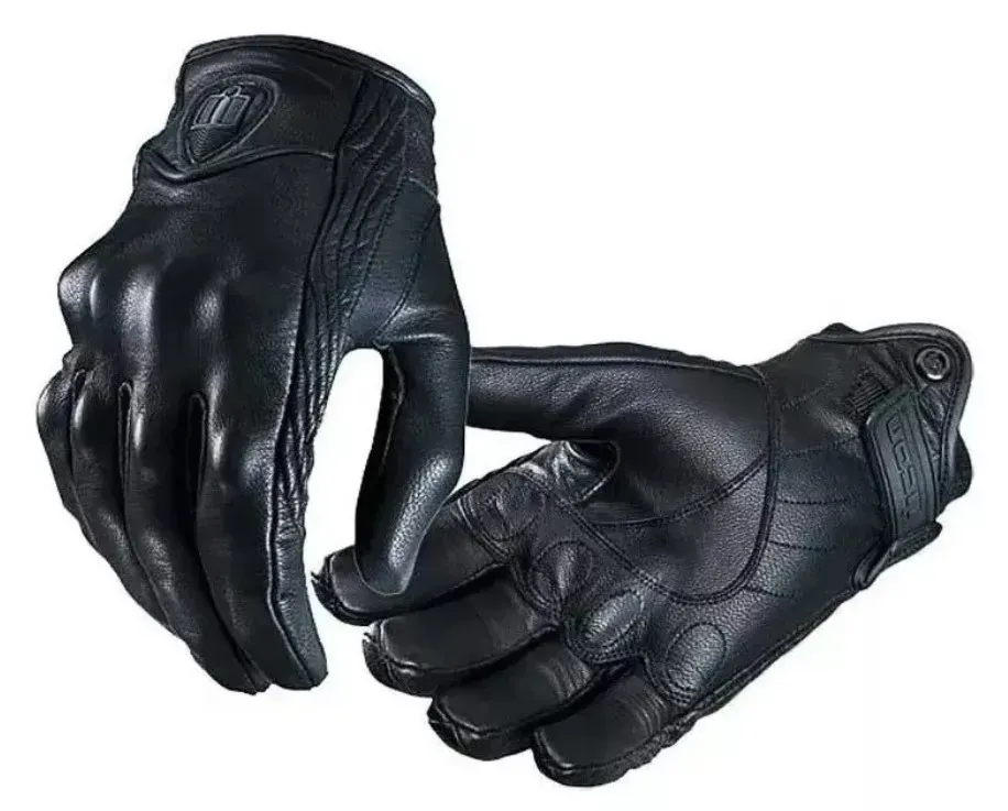 Guantes Icon Persuit Liso O Perforado Cuero Moto Protección