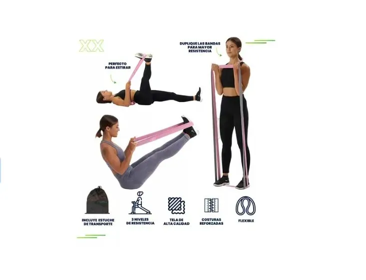 Bandas Ejercicio X 3 Resistencia Yoga Pilates Entrenamientos