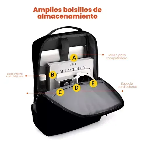 Maleta Morral Para Pc 4 Compartimientos Puerto Usb