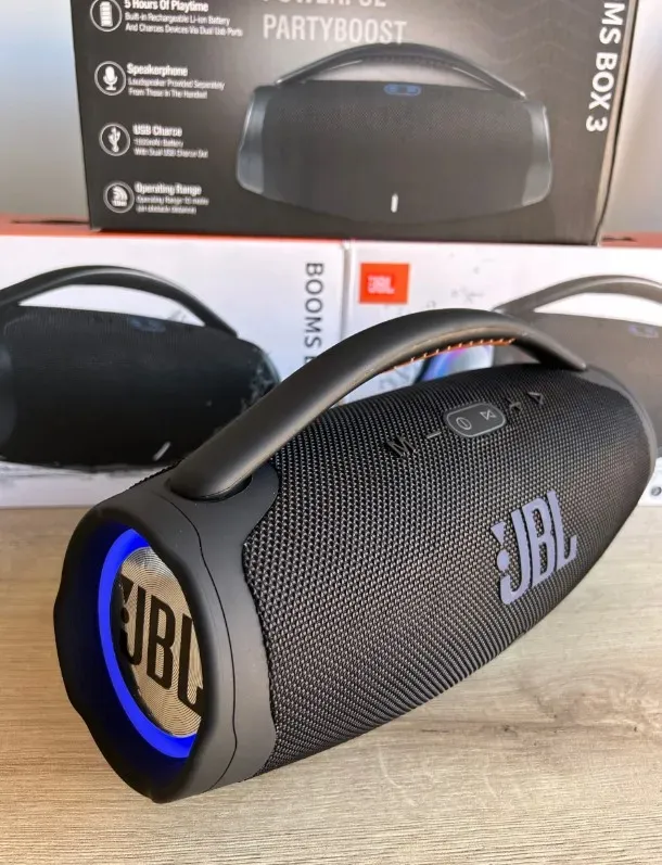 Parlante JBL BOOM BOX 3 Bluetooth Replica 1.1 Tws Negro