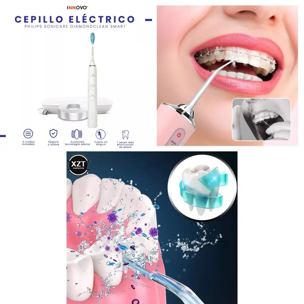 Cepillo Dental Electrónico Con Estuche Ultra Clean Con Irrigador Limpieza Profunda Phil