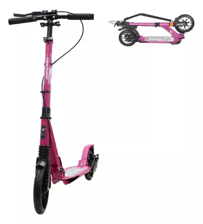 Patineta Scooter Freno De Disco Suspensión Rosa Profesional