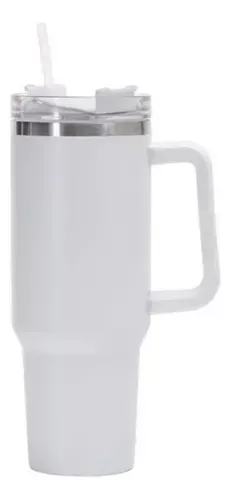 Termo Vaso Conserva Temperatura 1.2 L Acero Inoxidable Con Pitillo Blanco Innovo Flask