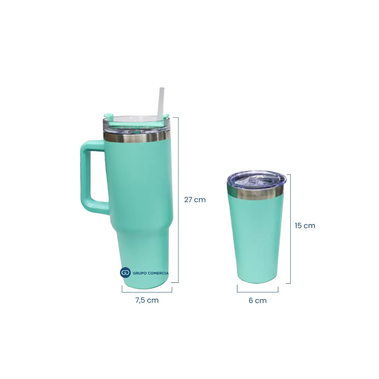 Vaso Termo Stan Negro Con 3 Tazas Térmico Acero Inoxidable