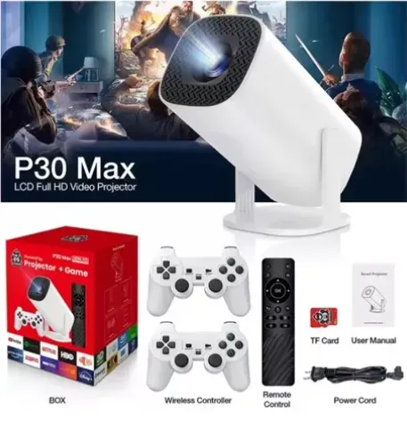 Proyector Android P30 Max Pro 4k Apps Juegos 2 Controles