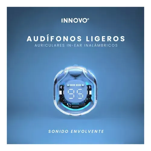 Audifonos Ultra Pods Pro Bluetooth Ipx4 Indicador De Carga Luces Rgb Azul