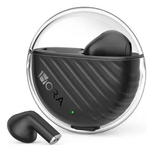 Audifonos Inalambricos 1hora Aut209n Color Negro In-ear Con Microfono Bluetooth 5.3 Manos Libres