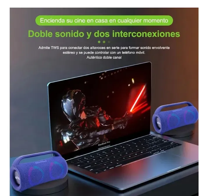 Parlante Portátil Bluetooth Tws Resiste Salpicaduras Jbl Replica Diseño