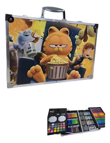 Set De Arte Para Niña Diseño Garfield 142 Piezas Estuche Lujo