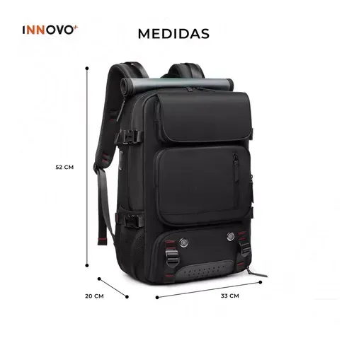 Mochila Bolso Maleta Multifuncional Viajero Negro Innovo Bag