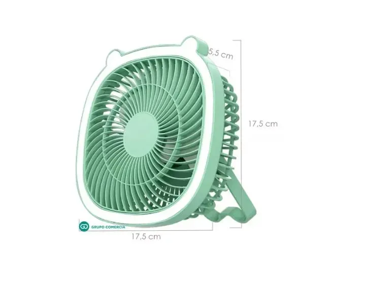 Mini Ventilador De Mesa Recargable 3 Velocidades Led