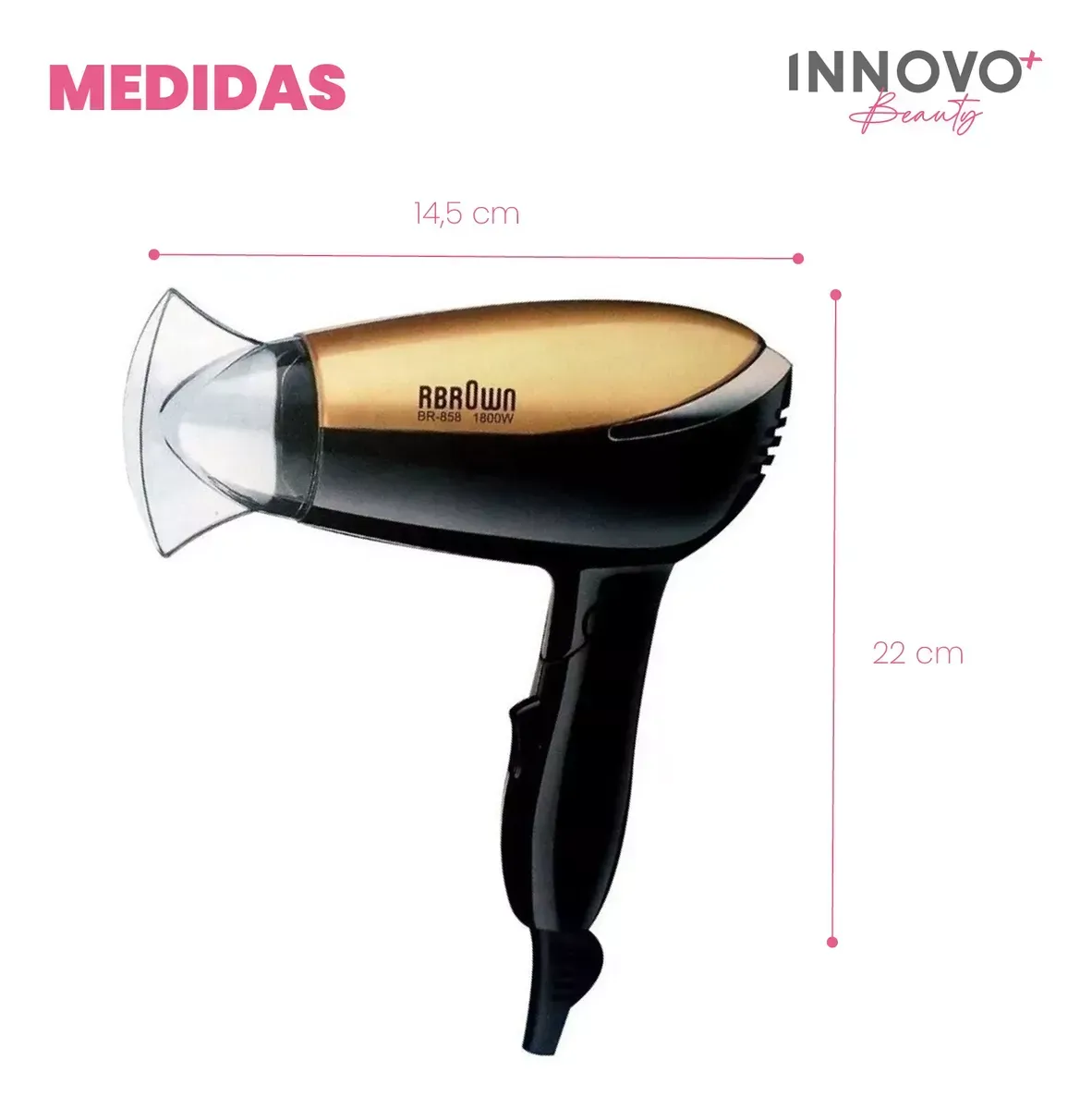 Secador Cabello Viajero De Bolso Portable Hair Dryer 1800 Wa