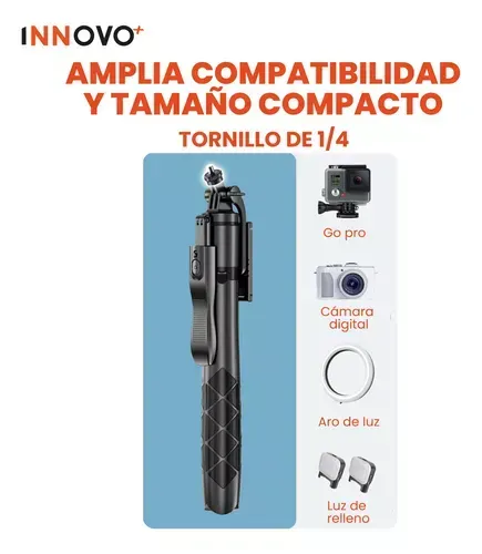 Trípode Palo Selfie Extra Largo 215 Cm Bluetooth Profesional