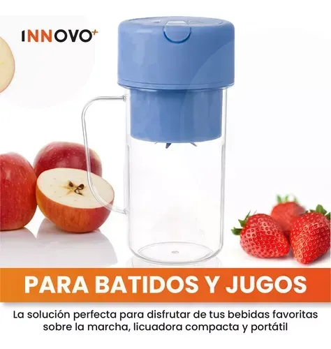 Mini Licuadora Vaso Recargable Con Pitillo Para Batidos