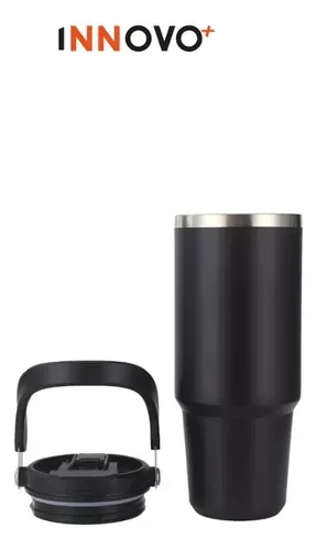 Termo Botella Térmico Manija Superior Acero Inoxidable Calor Frío 900 Ml Innovo Flask Negro