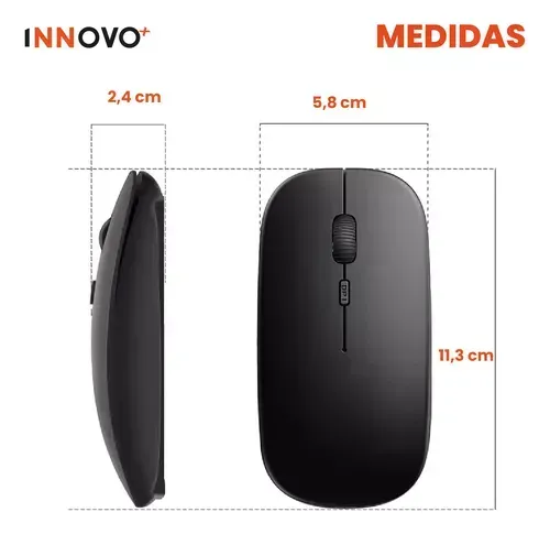 Mouse Inalámbrico Pc Laptop Bluetooth Receptor Innovo