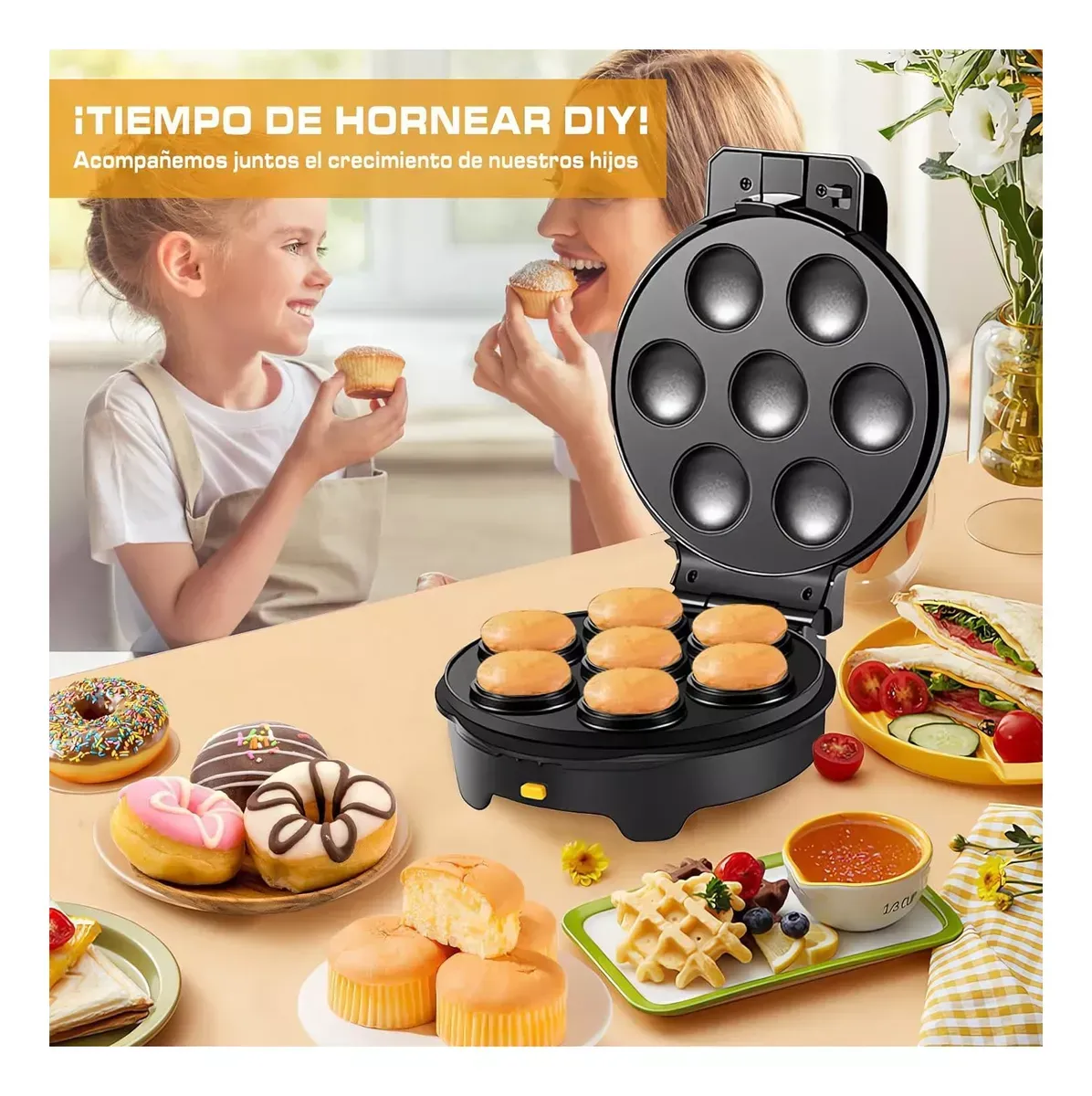 Maquina Waflera Todo En 1 Pizza Galletas Donas Sokany 1000w