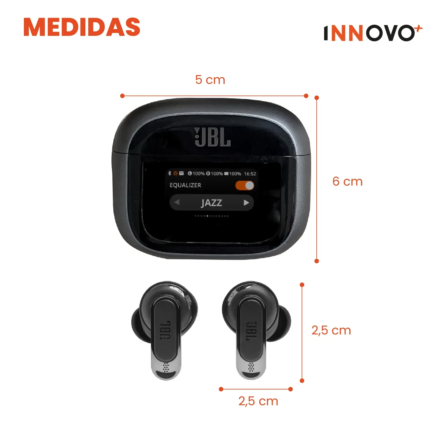 Audífonos  Tour Pro 5JBL Con  Pantalla Táctil Cancelación De Ruido Replic 