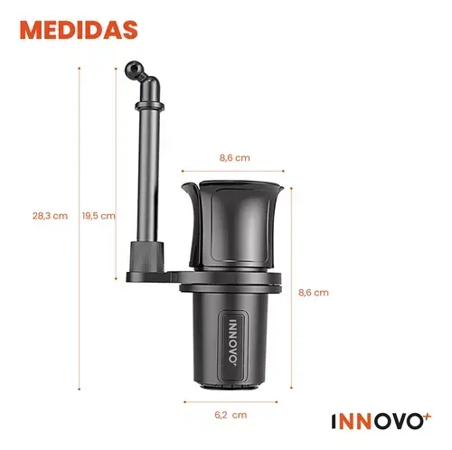 Soporte Celular Carro Porta Vaso Giratorio 360 Holder Innovo