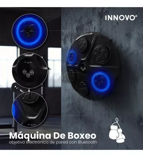 Máquina De Boxeo Musical Tablero Fit Guantes Bluetooth 6 Gol