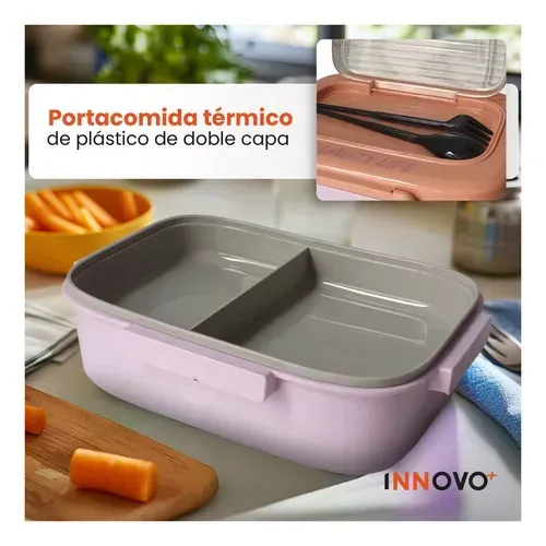 Portacomidas Recipiente Luch Plastico Cubiertos Free Bpa