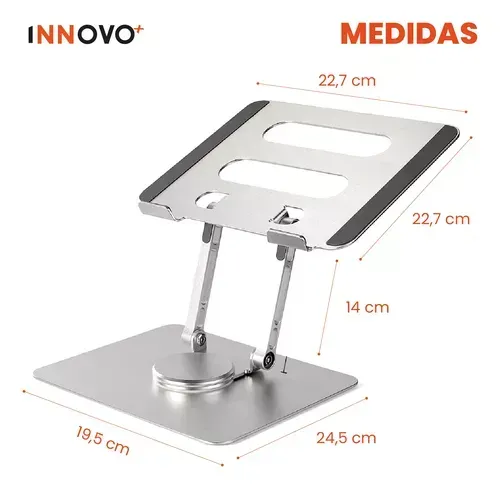 Base Soporte Laptop Ergonómico Giro 360 Ajustable Innovo