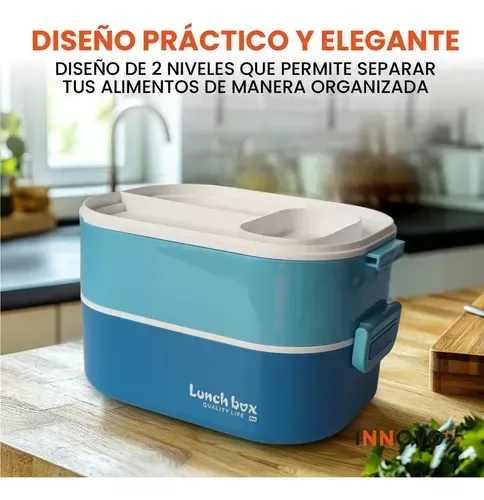 Portacomida Recipiente Tupp Con División Libre Bpa Con Cubiertos Innovo Home