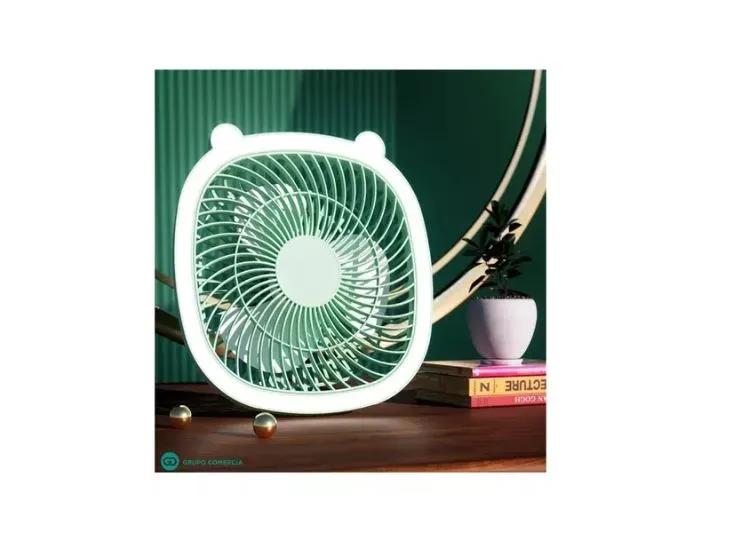 Mini Ventilador De Mesa Recargable 3 Velocidades Led