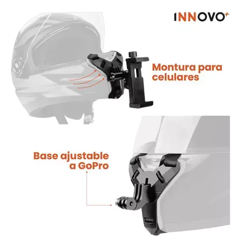 Soporte De Casco Para Celular Gopro Camaras Accion Innovo