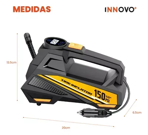 Inflador Para Carros Portable Con Linterna 150 Psi Universal