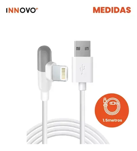 Cable Carga Celular Compatible iPhone 5a 90 Grados