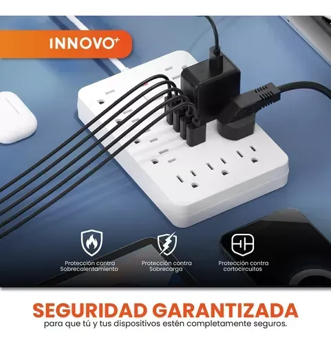 Multitoma Extensión Proteccion De Picos 17 En 1 Usb / Usb C