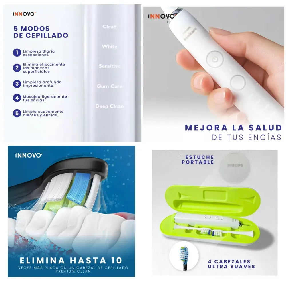 Cepillo Dental Electrónico Con Estuche Ultra Clean Con Irrigador Limpieza Profunda Phil