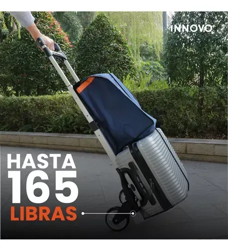 Carretilla Plegable Aluminio Resistente 165 Libras Con Lasó Innovo Rueda Goma