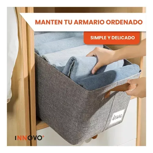 Organizador De Ropa Organiza Closet Caja Almacenamiento Gris