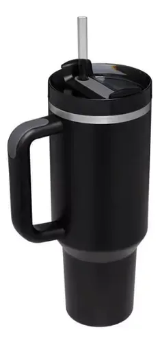 Termo Vaso Conserva Temperatura 1.2 L Acero Inoxidable Con Pitillo Negro Innovo Flask