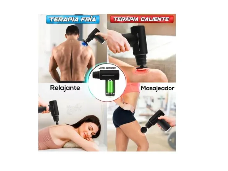 Masajeador Muscular Eléctrico Pistola Massage Gun Calor Frio