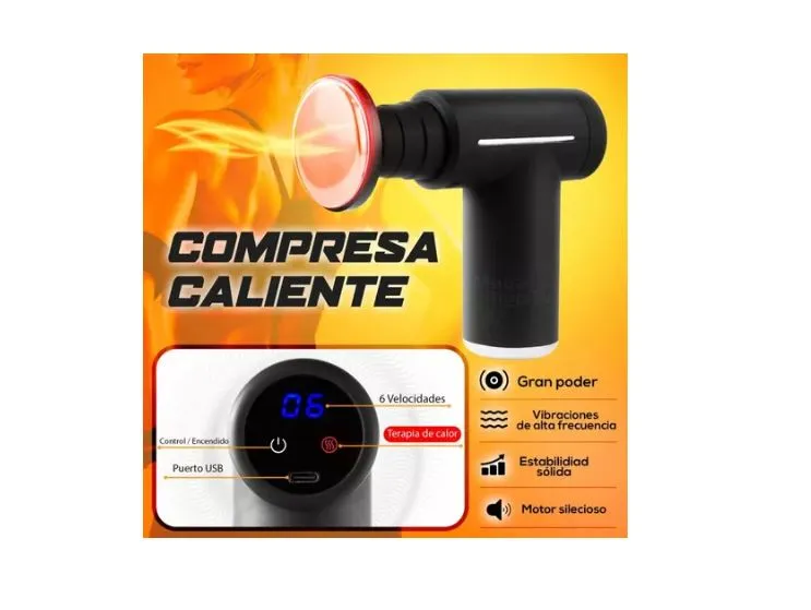 Masajeador Muscular Eléctrico Pistola Massage Gun Calor Frio