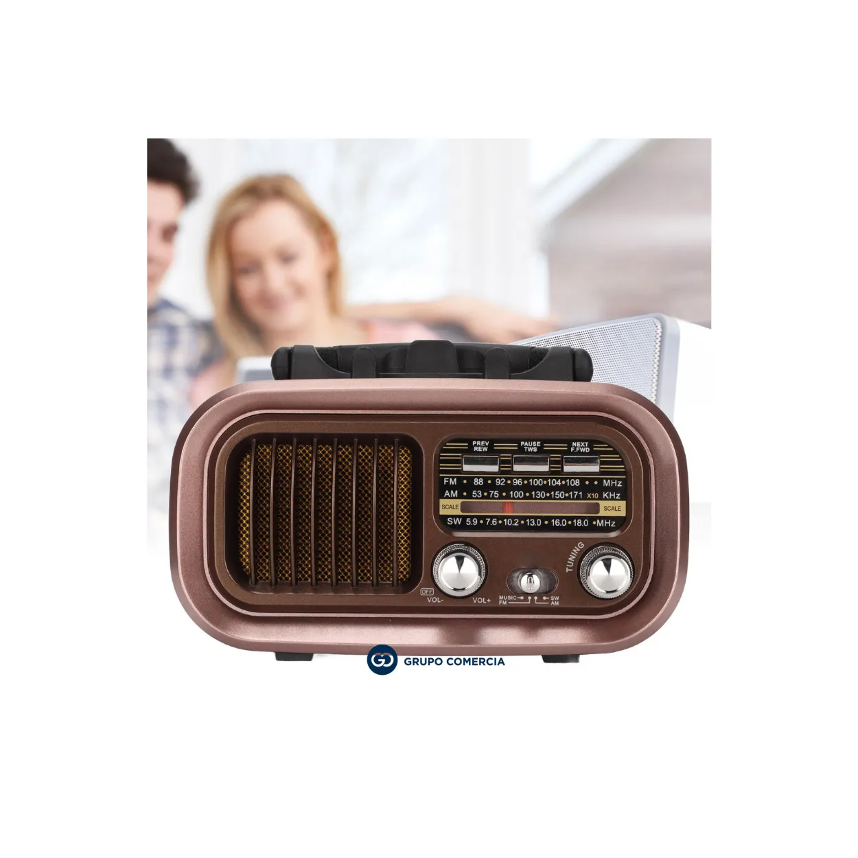 Radio Retro Potente Grande Multibandas Am Fm Bluetooth