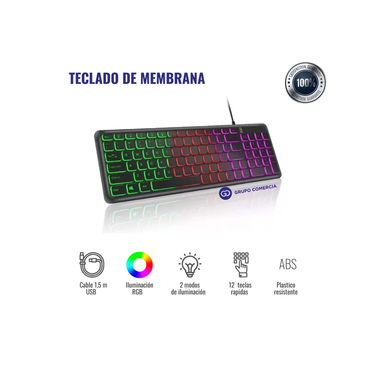 Teclado Para Computador Ultra Slim Rgb Usb Español Ñ