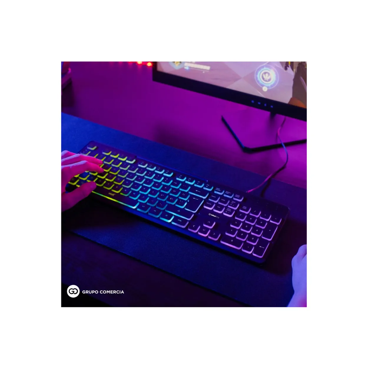 Teclado Para Computador Ultra Slim Rgb Usb Español Ñ