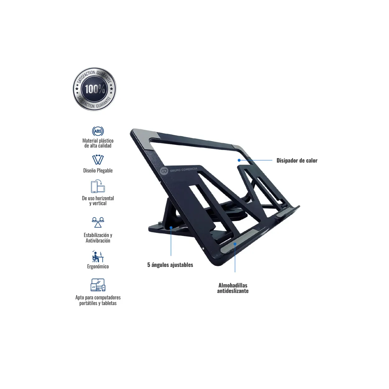 Base Refrigerante Portátil 2 Ventiladores Ergonómico Led