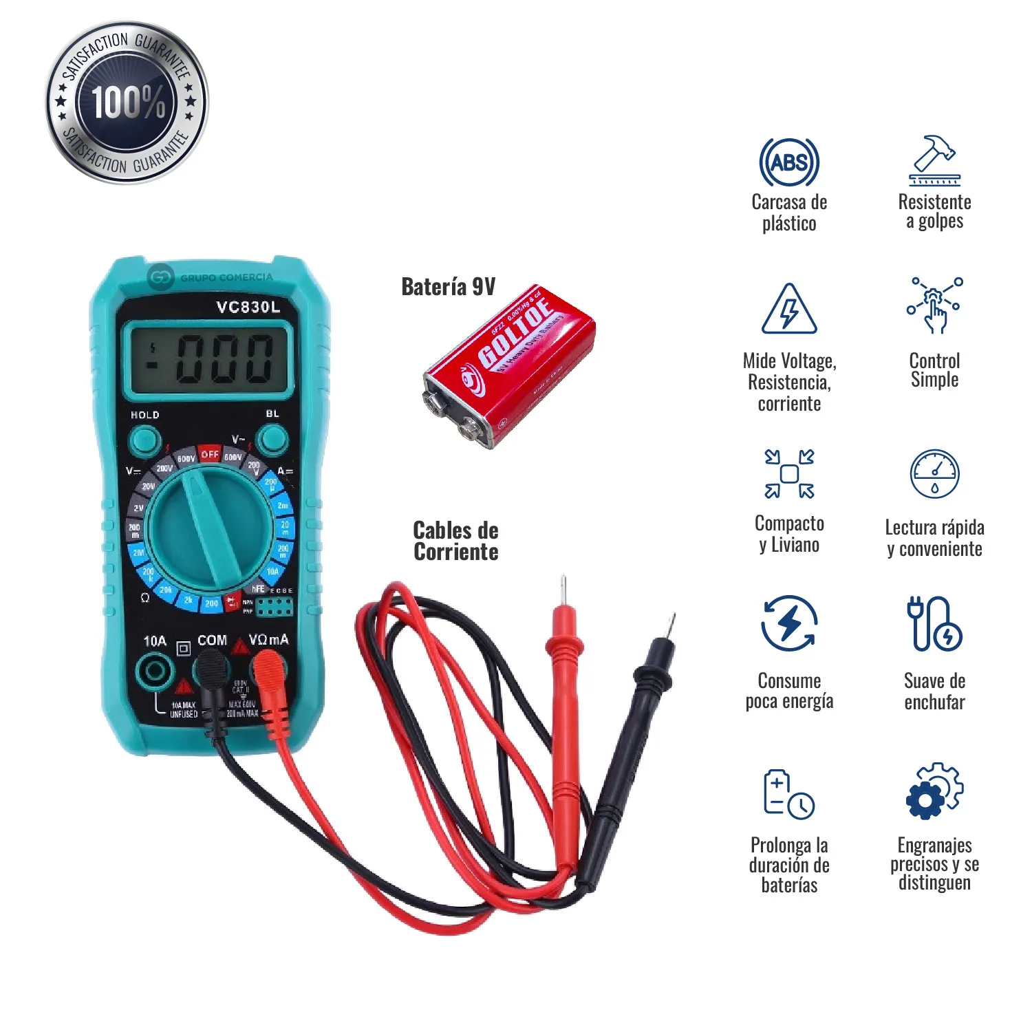 Multímetro Digital Tester Medidor De Energía Multifuncional 