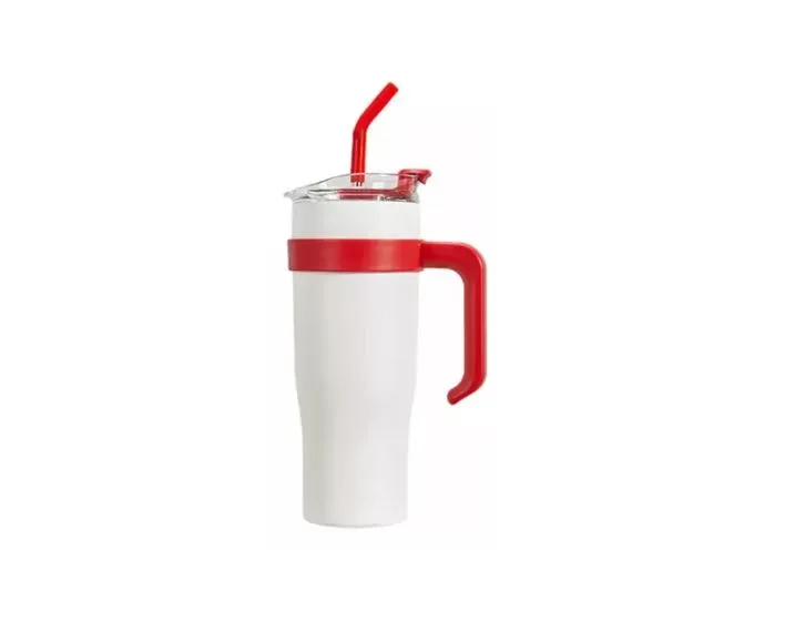 Vaso Termo Stan 1.2 Acero Inoxidable Pitillo Térmico Blanco