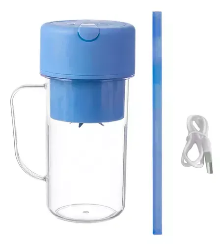 Mini Licuadora Vaso Recargable Con Pitillo Para Batidos