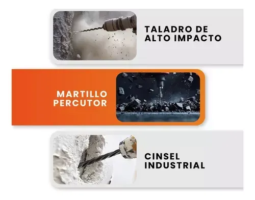 Roto Martillo Hammer Doble Mandril Percutor Taladro Con Estuche Trabajo Pesado 900w